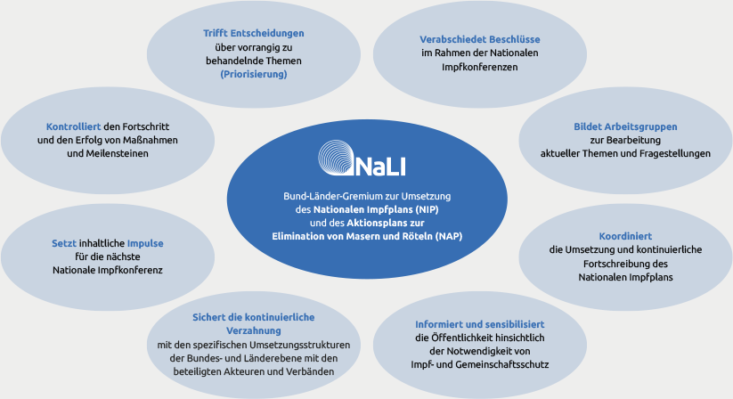Grafische Darstellung: Aufgaben und Aktivitäten der NaLI