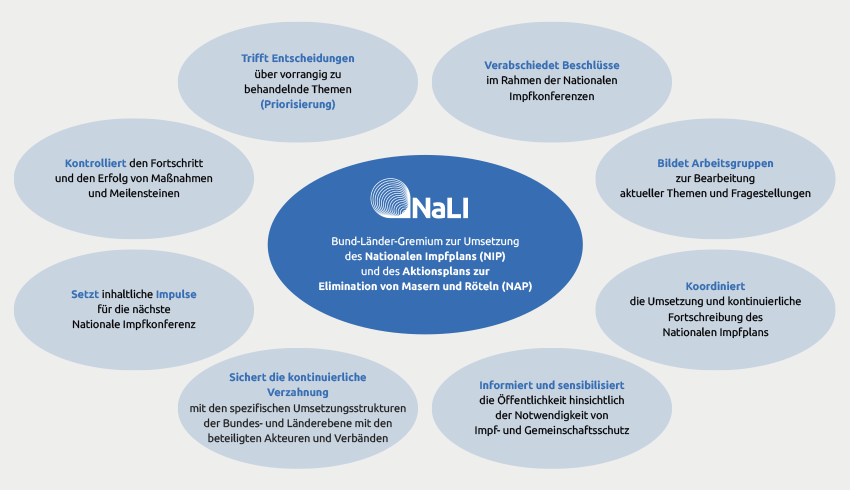 Grafische Darstellung: Aufgaben und Aktivitäten der NaLI